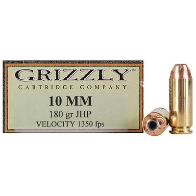 Grizzly Ammo 10mm Auto 180 Grain JHP 20 Rounds [GC