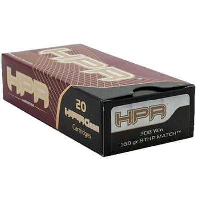 HPR Ammo BTHP 308 Winchester 20 Rounds [308168BTHP