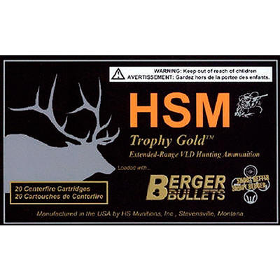 HSM Ammo Trophy Gold 308 Winchester BTHP 168 Grain