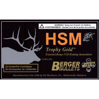 HSM Ammo Trophy Gold 7mm WSM BTHP 168 Grain 20 Rou