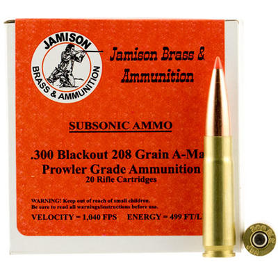 Jamison Ammo Prowler 300 Blackout A-Max 208 Grain