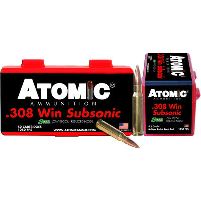 Atomic Ammo Subsonic 308 Winchester 175 Grain SubS