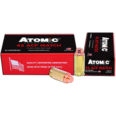 Atomic Ammo Match 45 ACP 185 Grain Semi Wadcutter