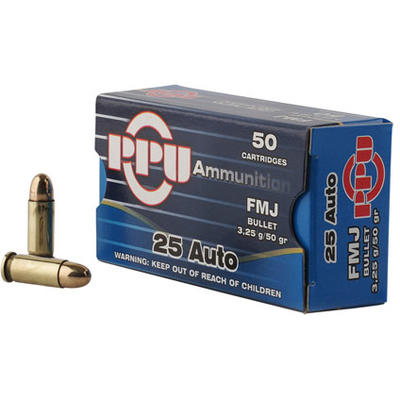 Prvi Partizan PPU Ammo 25 ACP 50 Grain FMJ 50 Roun