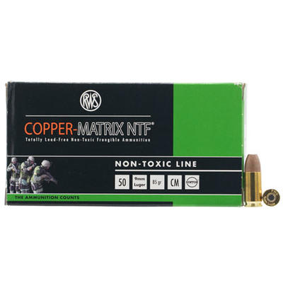 Ruag Ammo Copper Matrix 9mm 85 Grain Non-Toxic/Fra