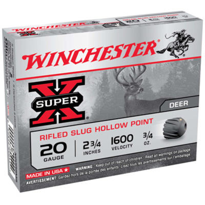 Winchester Shotshells Super-X Rifled Lead 20 Gauge