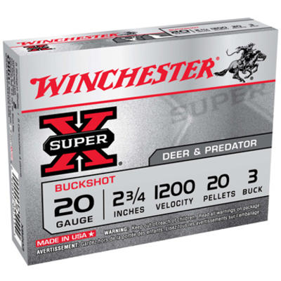 Winchester Shotshells Super-X Buckshot 20 Gauge 2.