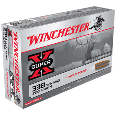 Winchester Ammo Super-X 338 Win Mag 200 Grain Powe Winchester Ammo Super-X 338 Win Mag 200 Grain Powe
