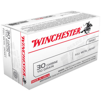 Winchester Ammo 30 Carbine FMJ 110 Grain 50 Rounds