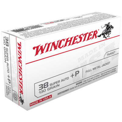 Winchester Ammo USA 38 Super+P FMJ 130 Grain 50 Ro