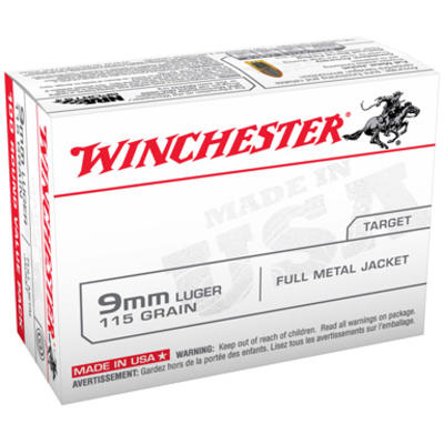 Winchester Ammo Best Value 9mm 115 Grain FMJ 100 R