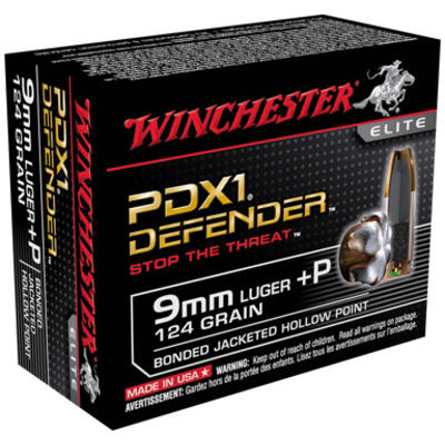 Winchester Ammo Elite PDX1 Defender 9mm+P Bonded J