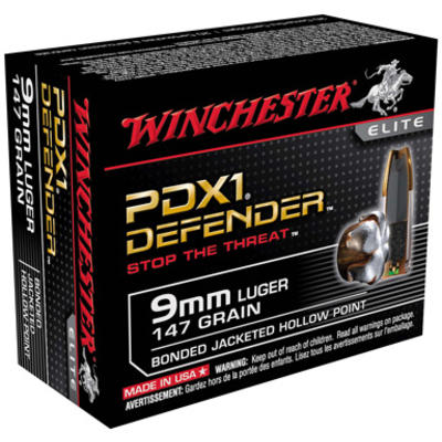Winchester Ammo Elite PDX1 Defender 9mm Bonded JHP