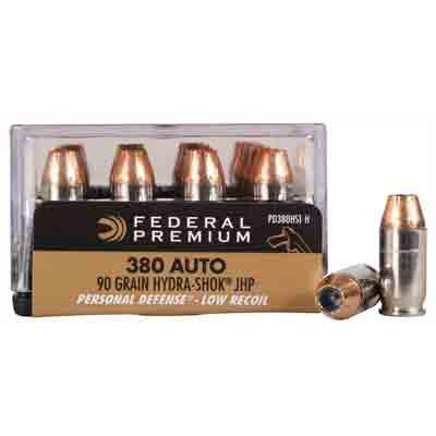 Federal Ammo 380 ACP Hydra-Shok JHP 90 Grain 20 Ro