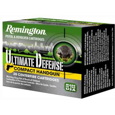 Remington Ammo Compact 9mm Brass JHP 124 Grain 20