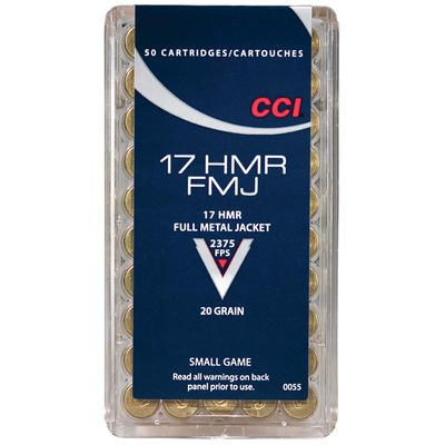 CCI Rimfire Ammo Small Game .17 HMR 20 Grain FMJ 5