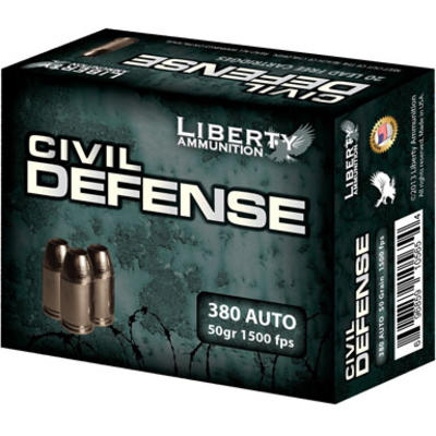 Liberty Ammo Civil Defense 380 ACP 50 Grain LF Fra