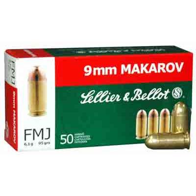 Sellier & Bellot Ammo 9x18 Makarov 95 Grain FM