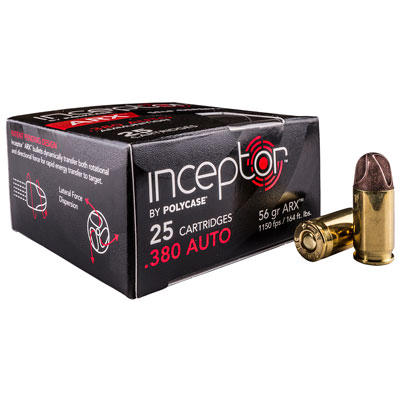 PolyCase Ammo Inceptor Defense 380 ACP 56 Grain AR