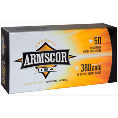 Armscor Ammo 380 ACP 95 Grain FMJ 50 Rounds [FAC38 Armscor Ammo 380 ACP 95 Grain FMJ 50 Rounds [FAC38