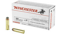 Winchester USA 38 Spl +P 125 Grain JHP 50 Rounds [