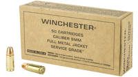 Winchester Ammo Service Grade 9mm 115 Grain FMJ [S