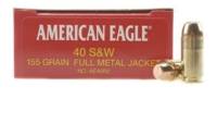 Federal Ammo American Eagle 40 S&W FMJ 155 Gra