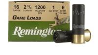 Remington Game Load 16 Gauge 2 .75 in 1oz #6 25 Ro