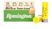 Remington Gun Club Target 20 Gauge 2.75 7/8oz #8 2