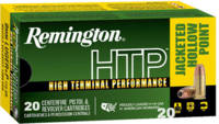 Remington Ammo HTP 9mm+P Luger 115 Grain JHP 20 Ro