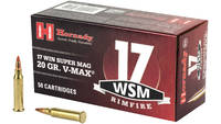 Hornady Rimfire Ammo 17 Win Super Magnum 20 Grain