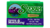 Sierra bullets .30 cal .308 155gr hp-bt match tmk