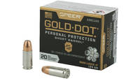 Speer Ammo gold dot short bbl. 9mm luger+p 124 Gra