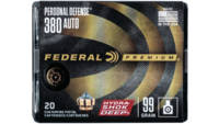 Federal Ammo Personal Defense 380 ACP 99 Grain Hyd
