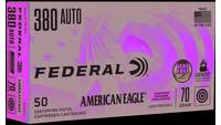 Federal Ammo American Eagle 380 ACP 70 Grain 50 Ro