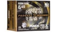Federal Ammo Punch 45 ACP 230 Grain JHP 20 Rounds