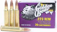 Bear Ammo 223 Remington 55 Grain Brass Plated Stee