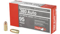 Aguila Ammunition Pistol 380 ACP 95 Grain Full Met