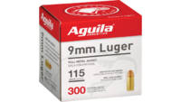 Aguila Ammo 9mm 115 Grain FMJ 300 Rounds [1E097700
