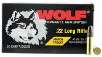 Wolf Ammo Match Target 22 Long Rifle (22LR) RN 40