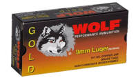 Wolf Ammo Gold 9mm JHP 147 Grain 50 Rounds [G919HP