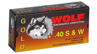 Wolf Ammo Gold 40 S&W Semi-JHP 180 Grain 50 Ro