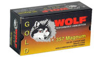 Wolf Ammo Gold 357 Magnum Semi-JHP 158 Grain 50 Ro