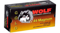 Wolf Ammo Gold 44 Magnum JHP 240 Grain 50 Rounds [
