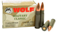 Wolf Ammo Military Classic AK-47 7.62x39mm FMJ 124