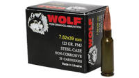 Wolf Ammo AK-47 7.62x39mm Bimetal FMJ 123 Grain 10