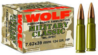 Wolf Ammo AK-47 7.62x39mm Bimetal HP 124 Grain 100