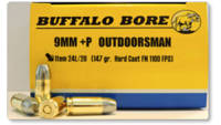 Buffalo Bore Ammo 9mm+P 147 Grain Hard Cast Flat N