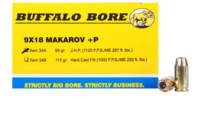 Buffalo Bore Ammo 9mm+P Makarov JHP 95 Grain 20 Ro