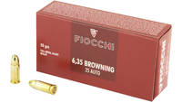 Fiocchi Ammunition Centerfire Pistol 25 ACP 50 Gra